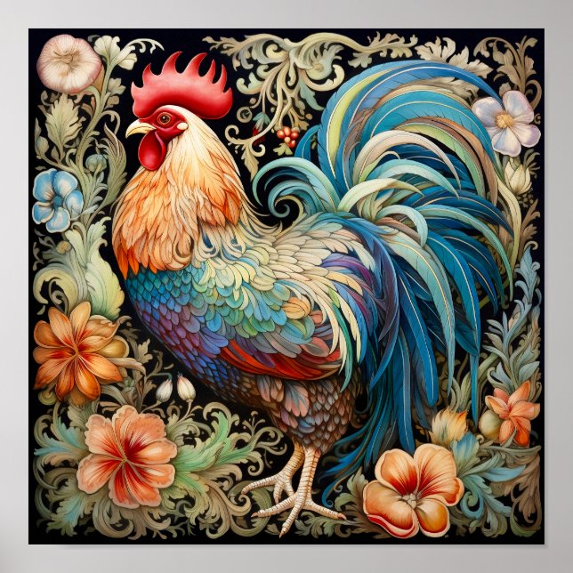 Rooster Colourful Art Print  (Front)