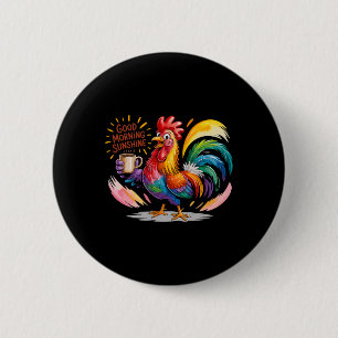 Rooster Country Decor Chicken Gallo Coffee Morning 2 Inch Round Button