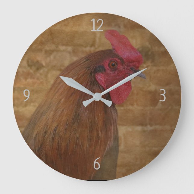 Rooster Country Farm Kitchen  Large Clock (Front)