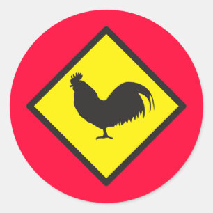 ROOSTER crossing Classic Round Sticker
