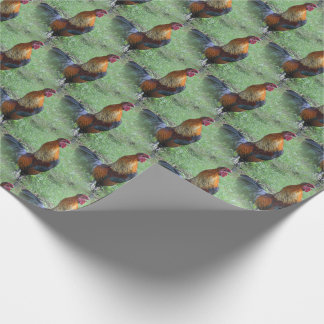 Rooster Crowing Animal Nature Pattern   Wrapping Paper