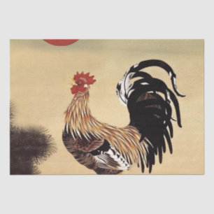 Rooster Crowing by Ito Jakuchu Tissue Paper