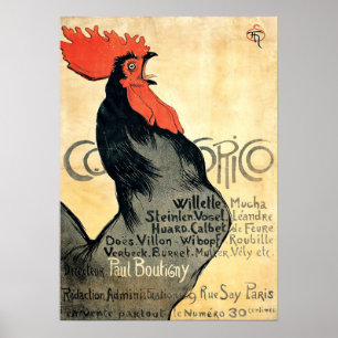 Rooster Crowing by Théophile Alexandre Steinlen Poster