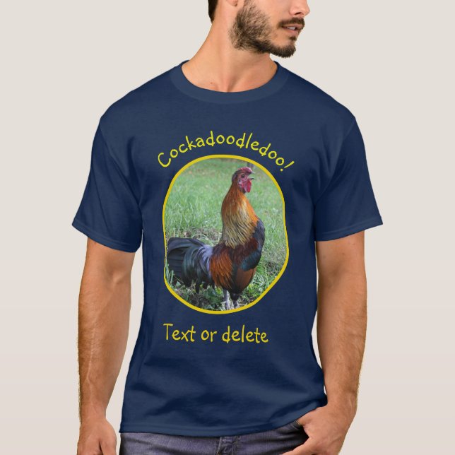 Rooster Crowing Cockadoodledoo Funny  T-Shirt (Front)