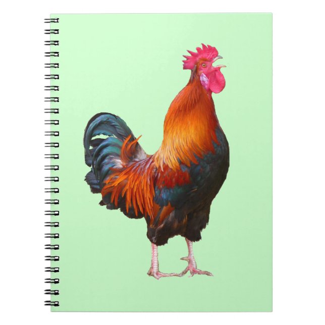 Rooster Crowing Notebook (Front)