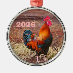 Rooster Crowing Ornament