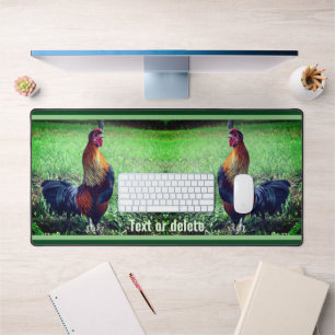Rooster Crowing Personalized Animal Desk Mat