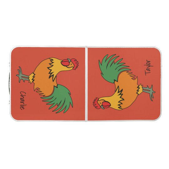 Rooster custom names & colour ping pong table