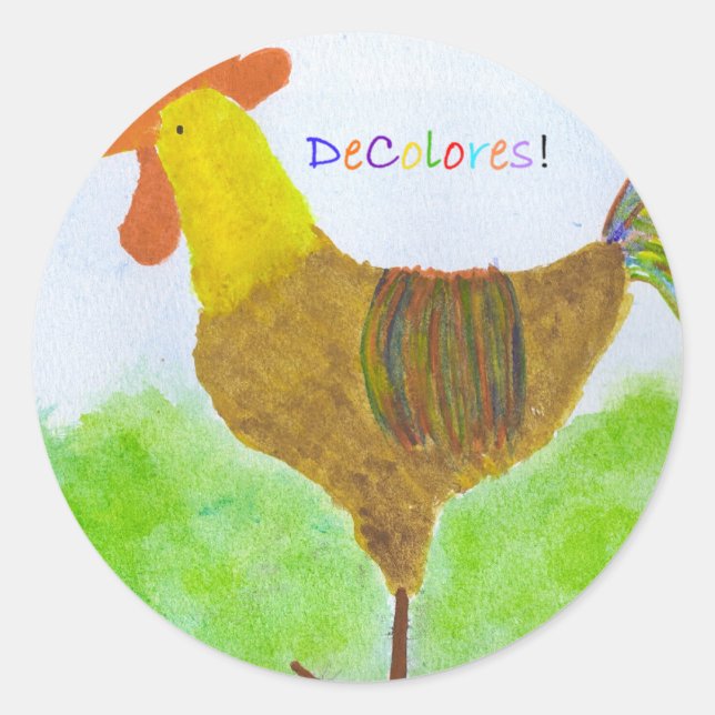 Rooster  DeColores Stickers (Front)