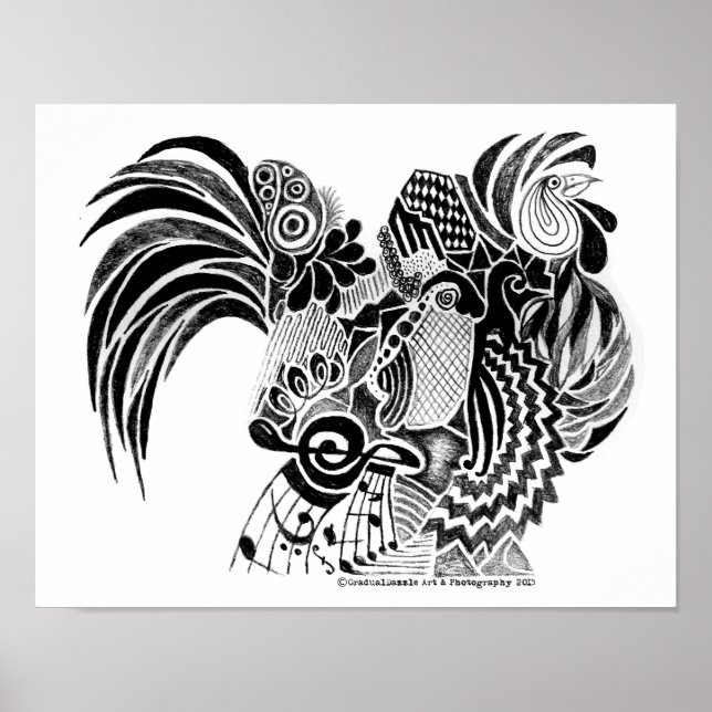 Rooster Doodle Poster (Front)