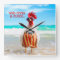 Rooster Dude Chillin' at Beach in Swim Trunks