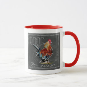 Rooster Eggs On Chalkboard Mug