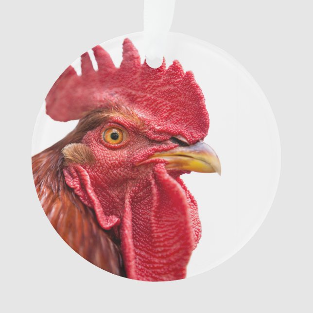 Rooster Face Ornament (Front)