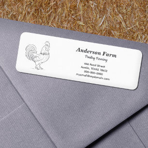 Rooster Farm Address Label Sticker