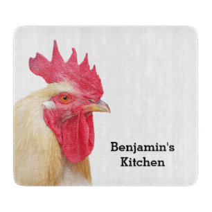 Rooster Farm Animal Personalized Name Cutting Boar Cutting Board