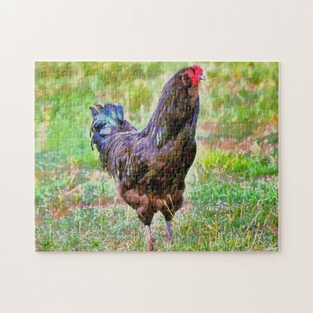 Rooster Farm Art Poulet Art Puzzle (Horizontal)