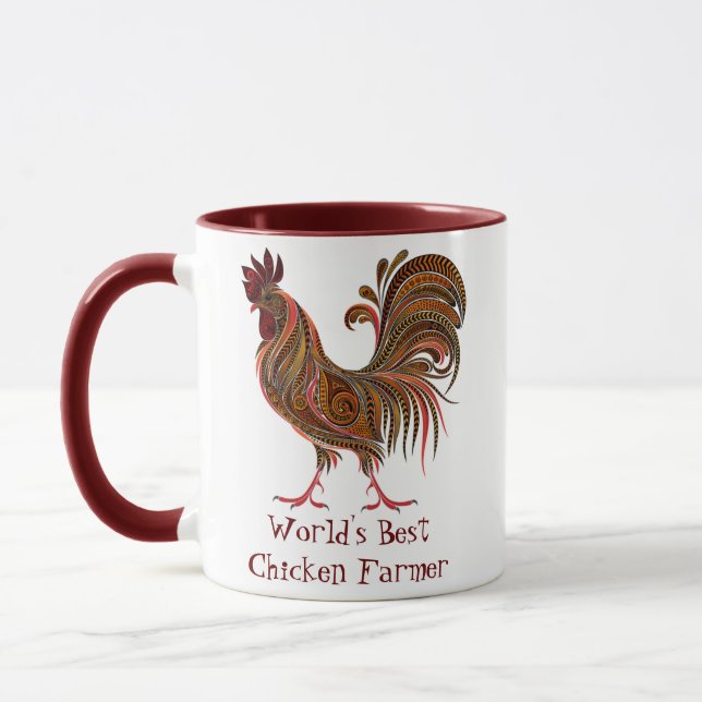 Rooster Farm Chicken World's Best Chicken Farmer Mug (Left)