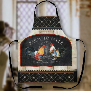 Rooster Farm to Table Kitchen Rustic Farmhouse Apron