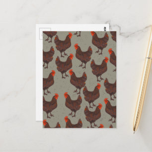 Rooster Farmyard Postcard