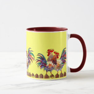 ROOSTER FENCE by SHARON SHARPE Mug