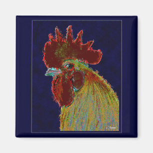 Rooster:  Freestyle Head Magnet
