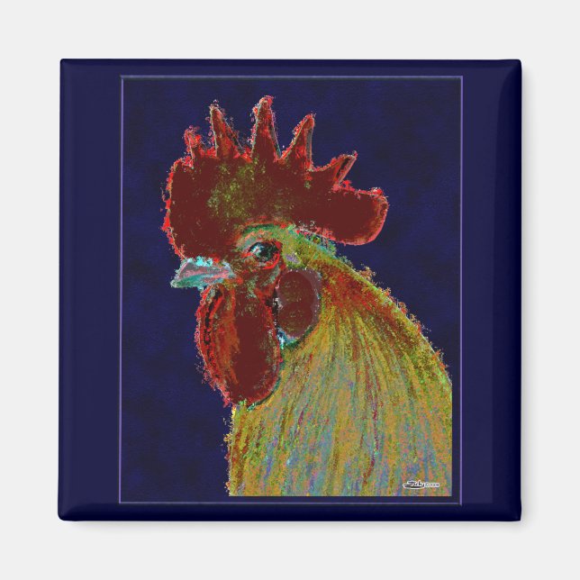 Rooster:  Freestyle Head Magnet (Front)