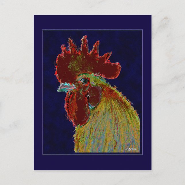 Rooster:  Freestyle Head Postcard (Front)