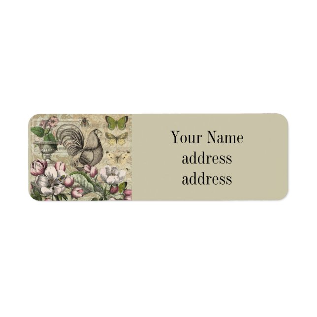 Rooster Garden Flower Papillon Art (Devant)