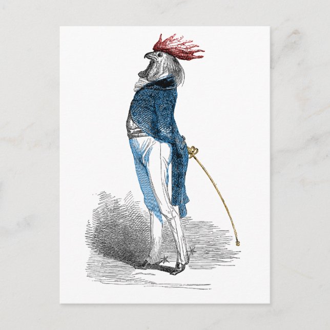 Rooster Gentleman Postcard (Front)
