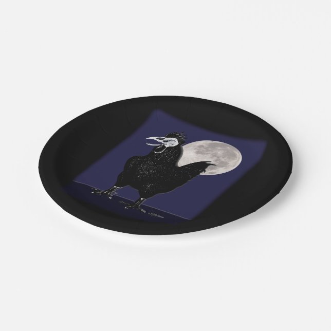 Rooster Ghost Paper Plate (Angled)