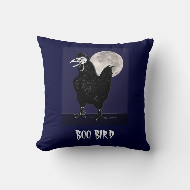 Rooster Ghost Throw Pillow (Front)