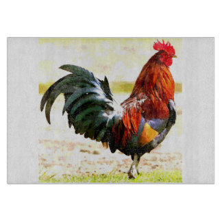 Rooster Glass Cutting Board