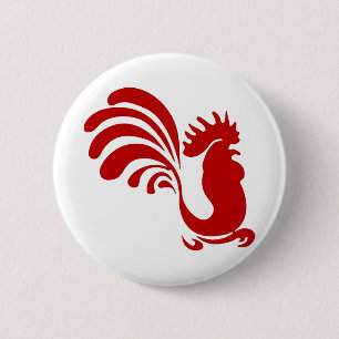 Rooster Hen Farm Animal Silhouette Vintage 2 Inch Round Button