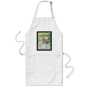 Rooster Henpecked by Hen Long Apron