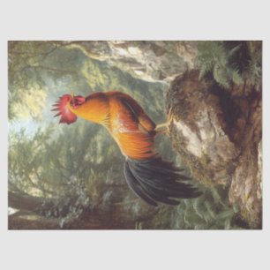 Rooster in a Jungle Landscape Decoupage Tissue Paper