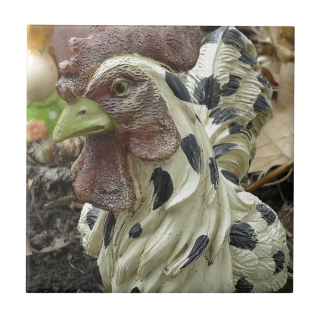 Rooster in the Garden Tile (Front)