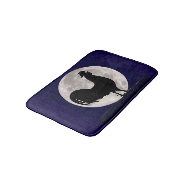 Rooster in the Moonlight Bath Mat (Angled)