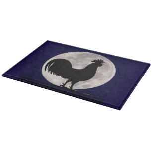 Rooster in the Moonlight Cutting Board