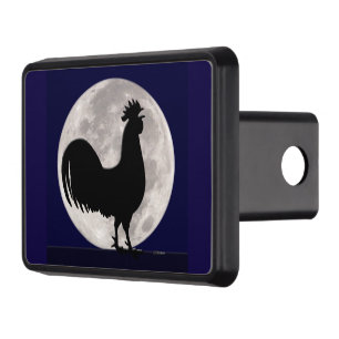Rooster in the Moonlight Trailer Hitch Cover