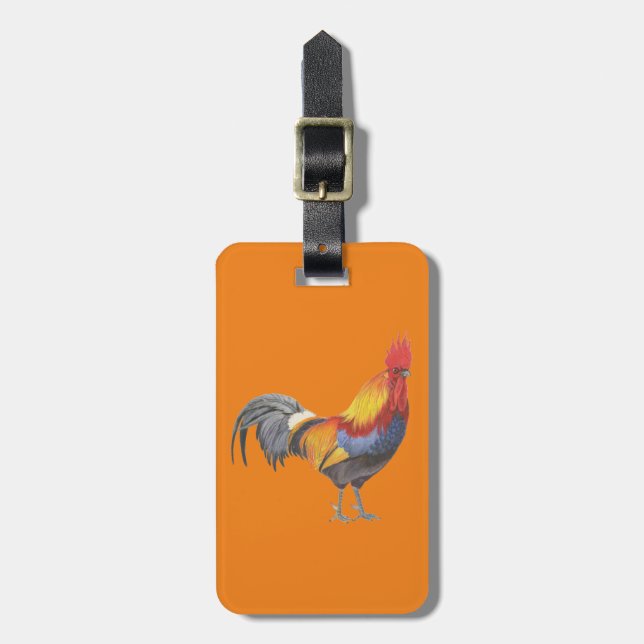 Rooster Luggage Tag (Front Vertical)