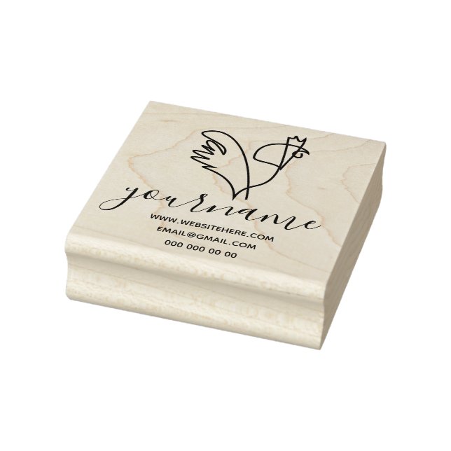 Rooster Male Chicken Rubber Stamp (Stamp)