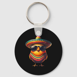 Rooster Mexican Cinco De Mayo Chicken Lover Funny Keychain