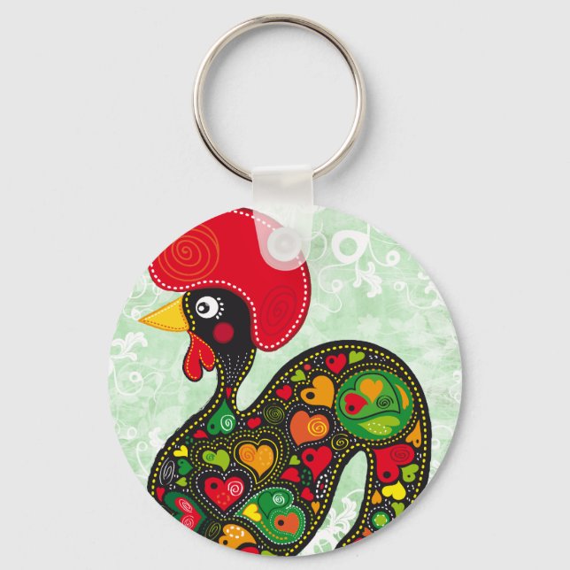 Rooster of Barcelos Nr02 - Galo de Barcelos Keychain (Front)