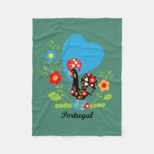 Rooster of Portugal Fleece Blanket