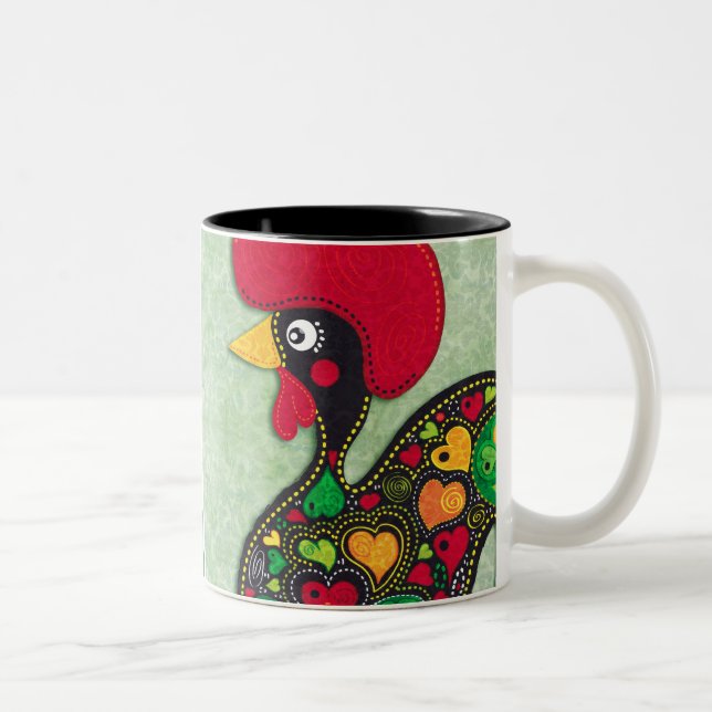 Rooster of Portugal Two-Tone Coffee Mug (Right)