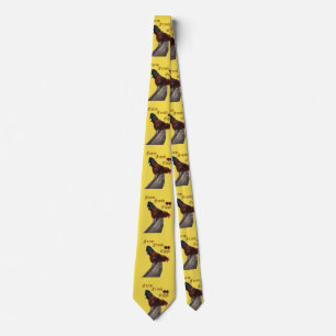 Rooster On Fence With Farm Fresh Eggs Logo, Tie