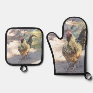 Rooster Oven Mitt & Pot Holder Set