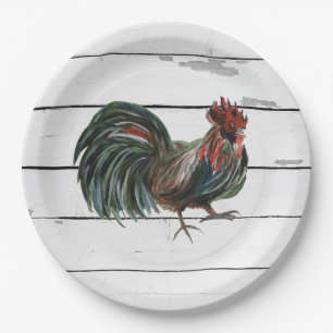 Rooster Painting Barnyard Party Paper Napkin Plate