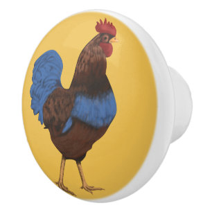 Rooster Painting Custom Ceramic Knob