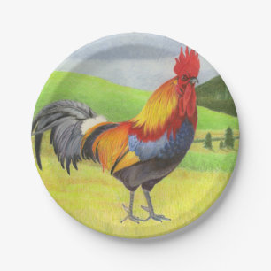 Rooster Paper Plate